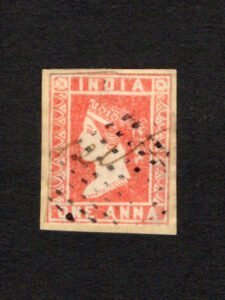 India 1854 Queen Victoria Red 1 Anna