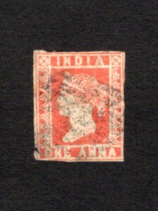 India 1854 Queen Victoria Red 1 Anna