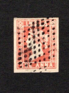 India 1854 Queen Victoria Red 1 Anna