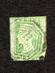 India 1854 Queen Victoria Green 2 Annas