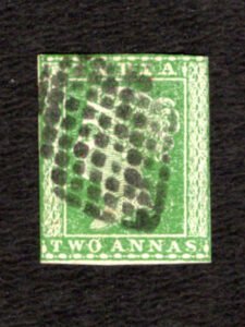 India 1854 Queen Victoria Green 2 Annas