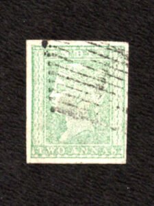 India 1854 Queen Victoria Green 2 Annas