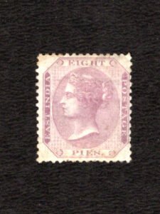 India 1860 Queen Victoria Purple 8 Pies