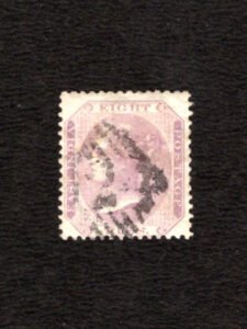 India 1860 Queen Victoria Mauve 8 Pies