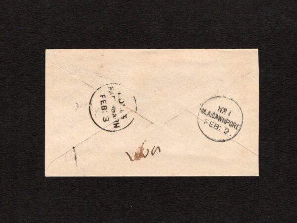 India Late 1800s Queen Victoria RMS Cover From Cawnpore To Fatehgarh - Image 2