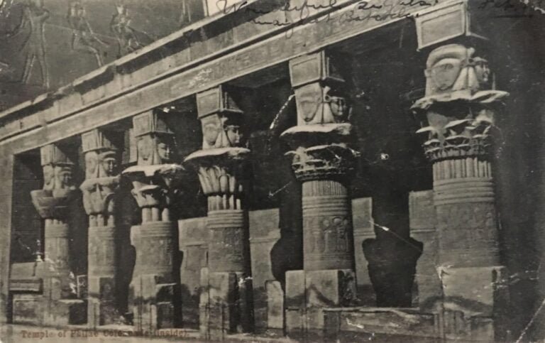 Egypt 1906 Picture Postcard of Temple of Philae from Assuan to Boston