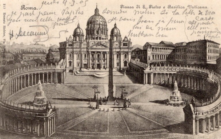 Italy 1905 Picture Postcard On Vatican Basilica From Rome To Paris