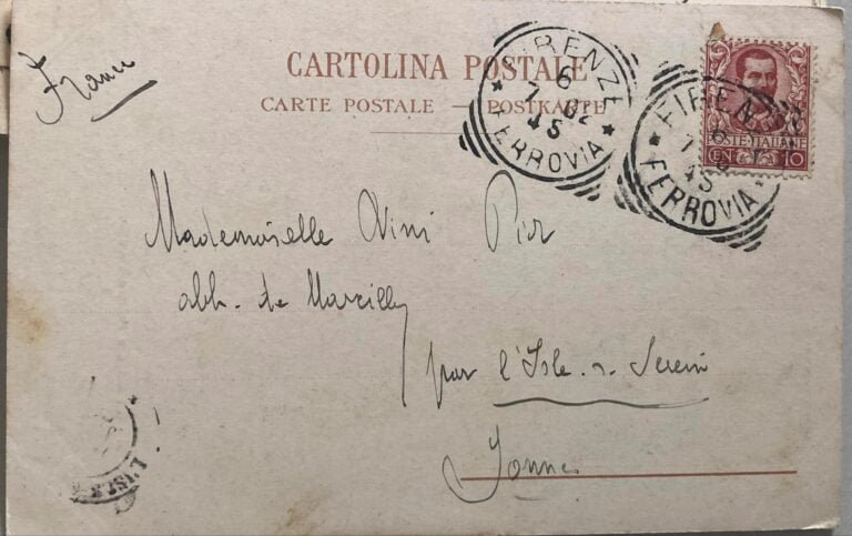 Italy 1902 Picture Postcard on The Palazzo Vecchio from Ferrovia to Somme