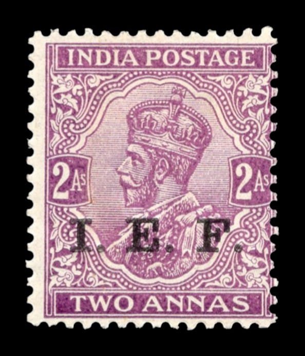 SG-IN E5_1914_001 King George V wearing the Imperial Crown of India - I.E.F. overprinted